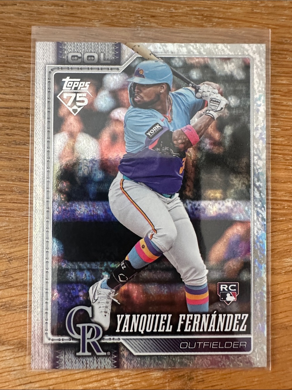 Topps Purple Gray Colorado Rockies Baseball Card Back